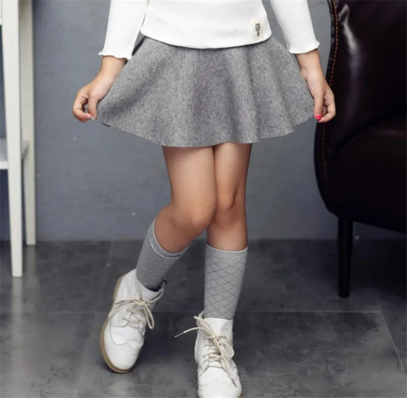 Kids Pleated Skirts For Girls Clothing Children High Waist Tutu School Clothes Spring Autumn Winter Sweater | Мать и ребенок