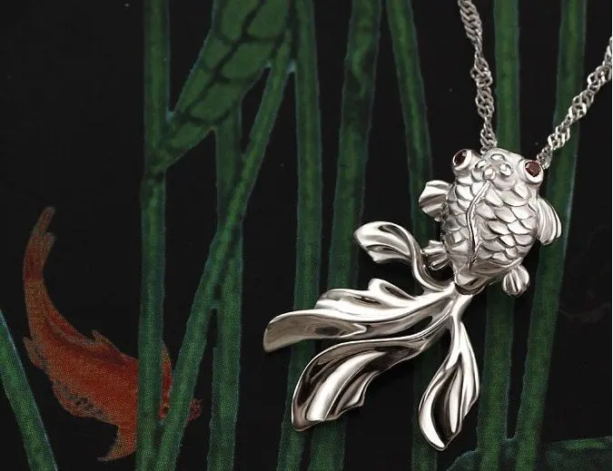 Новый дизайн милая Золотая рыбка стиль серебро 925 пробы подвеска для девочки