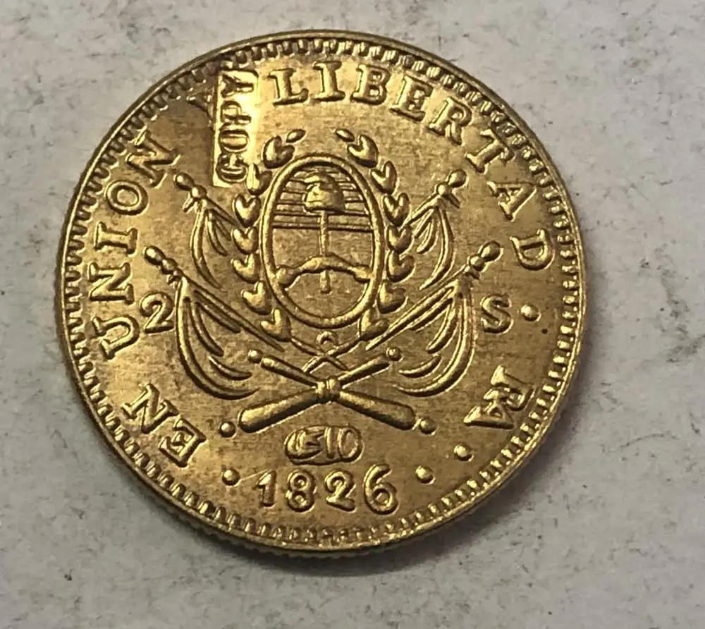 1826 La Rioja 2 Escudos Provincias del Rio de la Plata Золотая копия монеты|Безвалютные монеты| |