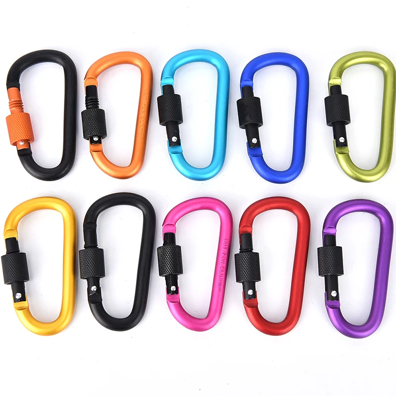 

D Shape Mountaineering Buckle Fast Hang Mini Buckle Hook Aluminum Alloy Outdoor Camping Climbing Carabiner