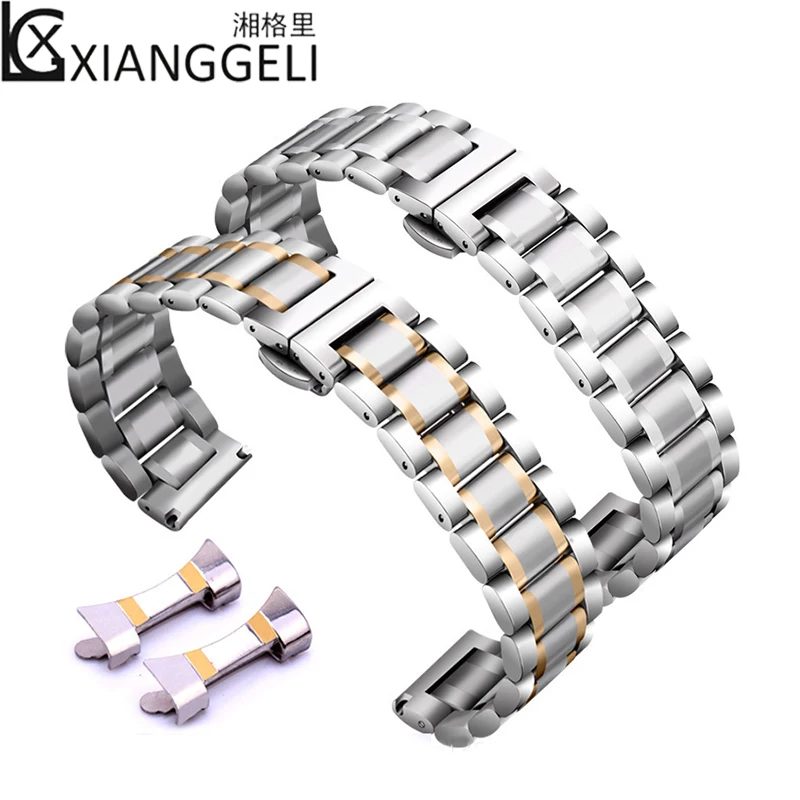 

Ремешок из нержавеющей стали с пятью бусинами и пряжкой-бабочкой, 18/20/22 мм