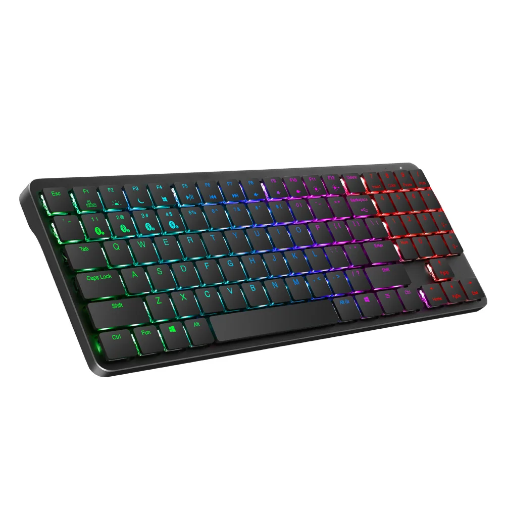 GK950-Black Hexgeards X1 Bluetooth клавиатура RGB подсветка клавишные колпачки из ПБТ переключатель kailh клавиатура Беспроводная портативная механическая клавиатура - Цвет: GK950-Black