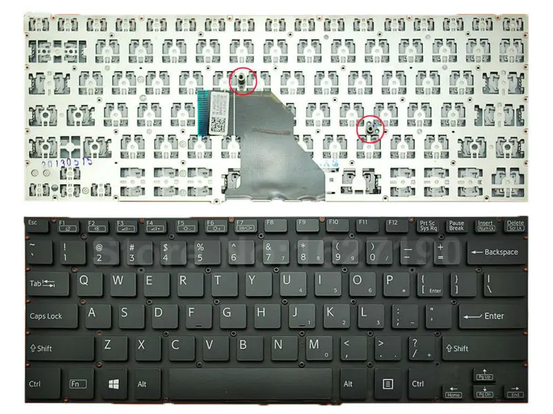 

US Keyboard For SONY SVF 14 BLACK Without FRAME Without foil Backlit Win8 New Laptop Keyboards With