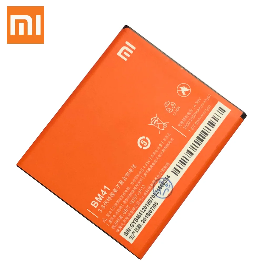 100% оригинал Xiaomi BM41 батарея bm41 для Redmi 1S Hongmi Red Rice сменные батареи BM 41 Высокая