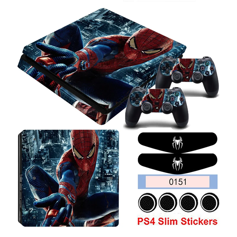 Спайдермен стикер s для Playstation 4 тонкая консоль и контроллер PS4 тонкие виниловые