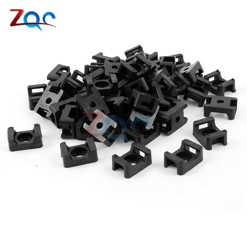 

50Pcs 5mm HC-1 Nylon Cable Saddle Shape Tie Holder Mount Wire Holder