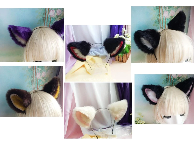 Пара модных игривых костюмов аниме Длинные заколки для волос с кошачьими лисьими