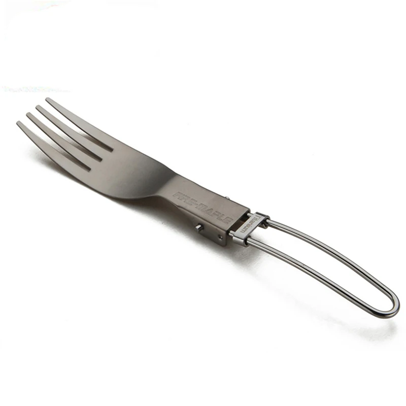 Горячая Распродажа складные столовые приборы титановая вилка портативная