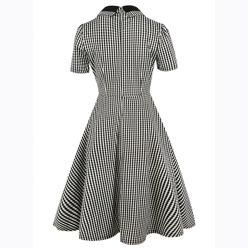 Berydress vintage 1950 s женщин отложным воротником с коротким рукавом коктейль swing dress