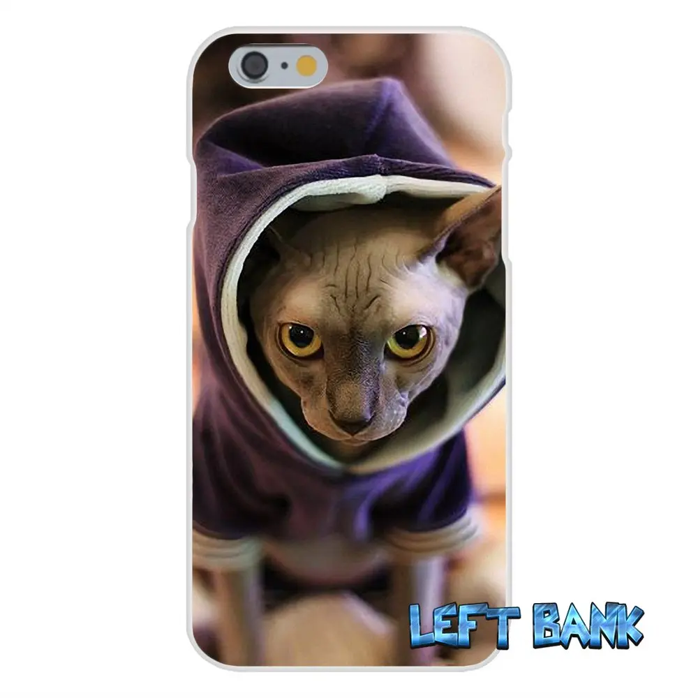 Sphynx Кот Мягкий Силиконовый ТПУ Прозрачный чехол для iPhone 4 4S 5 5S 5C SE 6 6S 7 Plus|case for