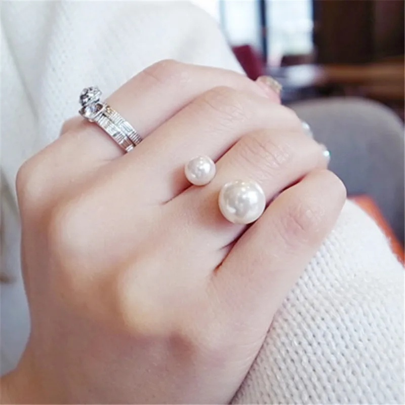 12 шт./лот модное регулируемое кольцо с искусственным жемчугом женское Anello
