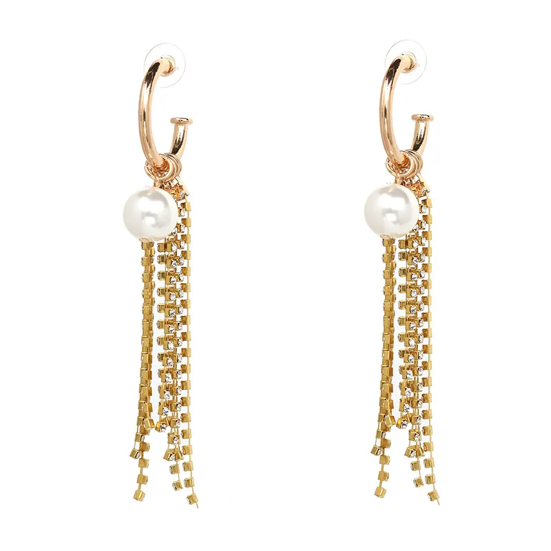 Fashion Earrings Wholesale New Women Chain Simulated Pearl Tassel Vintage Statement Drop 2018 Jewelry Earings | Украшения и