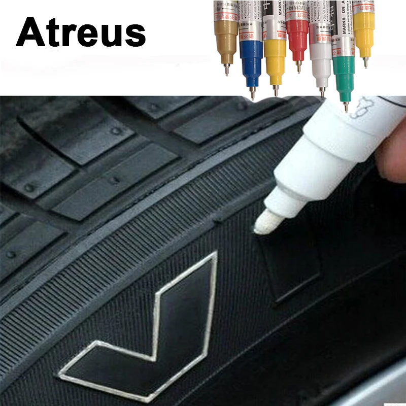 

Atreus Permanent Car Tyre Tread Depict Paint Mark Decal Pen For BMW e46 e39 e36 Audi a4 b6 a3 a6 c5 Renault duster Lada granta