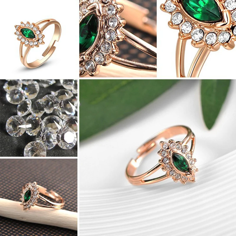 VC-LADY 2018 New Fashion A220 Wholesale Genuine Austrian Crystal Jewelry Rose gold color plated Rings Brand | Украшения и