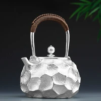 pure silver kung fu tea set manual production pure silver 999 do old burn water kettle mention beam pot office gift collection