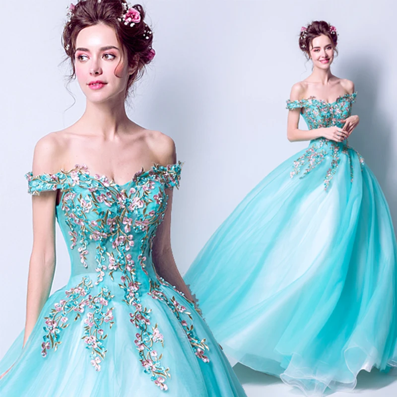 

Charming Fairy Princess Quinceanera Dresses Off The Shoulder Puffy Ball Gowns Appliques Vestido Quinceanera Debutante 2019 New