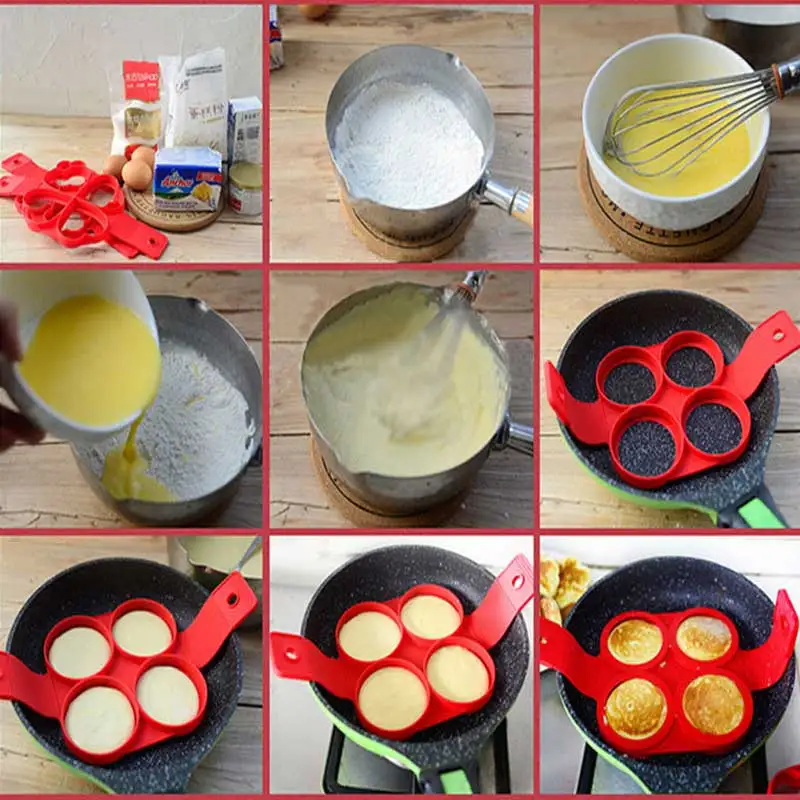 Антипригарные силиконовые формы для блинов жареное яйцо кольцо форма