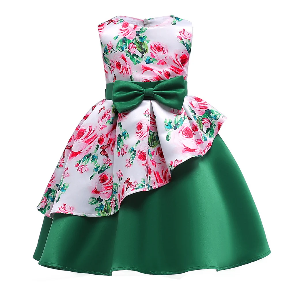 Baby Kids Princess Dress Evening Party Costume Flower Pretty Birthday Dresses Children Clothing Toddler Wedding Clothes With Bow | Детская