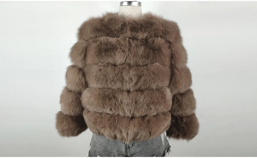 Topfur White Fox Real Fur Female Coat Women Short Winter Fur Leather Jacket Clothes Outerwear Natural Fox Fur Coats For Women