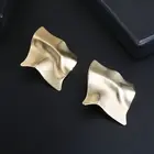 Золотые Квадратные серьги-гвоздики для женщин, Модная бижутерия 2019, большие металлические серьги в европейском стиле для вечеринок