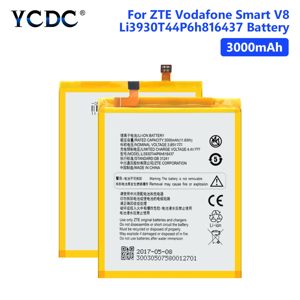 Замена 3000 mAh батареи Li3930T44P6h816437 литиевая аккумуляторная батарея для телефона Vodafone