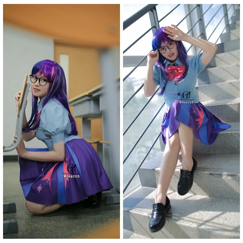 ROLECOS Аниме Костюм радуга Пони Косплей Сумеречная Искорка косплей костюм женская