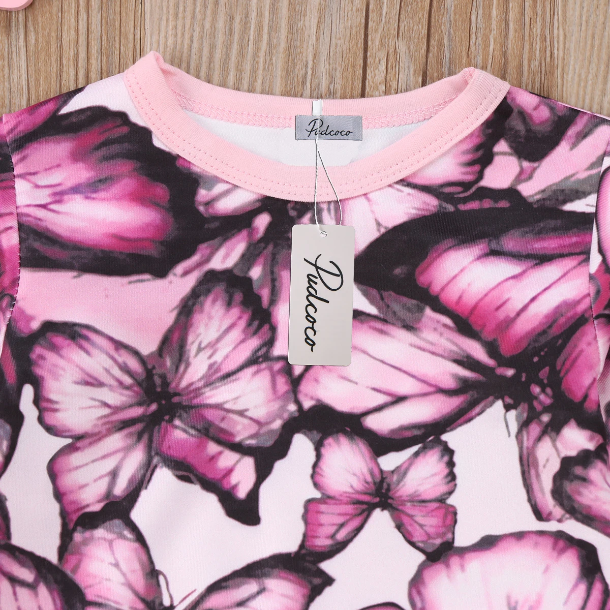 Pudcoco/комплект одежды из 2 предметов с бабочкой Одежда для новорожденных девочек