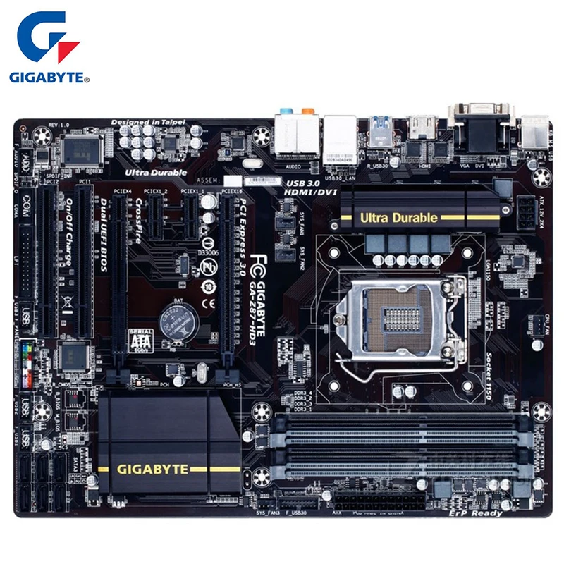 

Gigabyte GA-Z87-HD3 материнская плата для Intel Z87 DDR3 USB3.0 32GB LGA1150 Z87 HD3 настольная системная плата