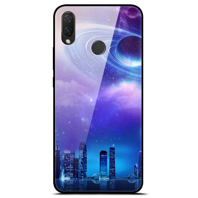 Для huawei Nova 3 чехол 6,3 ''стекло закаленное Роскошная твердая задняя крышка для huawei Nova 3 чехол для телефона NOVA3 Coque Мягкий Бампер Funda