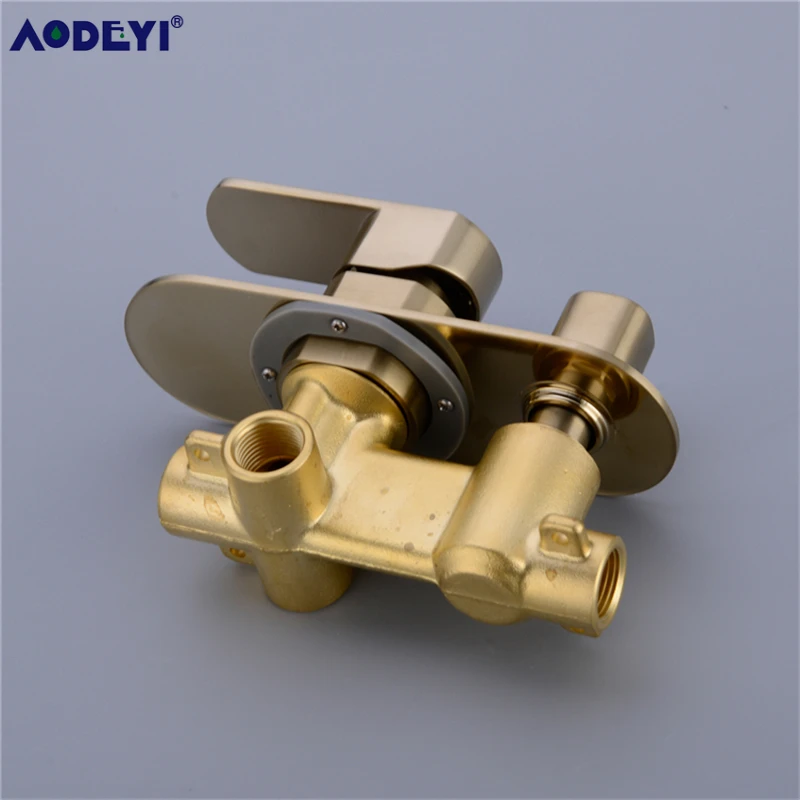 solid brass bathroom shower set rianfall shower head shower faucet system wall mounted shower arm mixer water sets brushed gold free global shipping