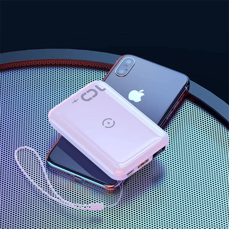 White Power Bank Baseus 10000 мАч Qi Беспроводное зарядное устройство банк питания для iPhone samsung huawei банк питания PD Быстрая зарядка 3,0 Портативный внешний аккумулятор - Цвет: White Power Bank