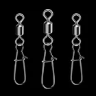 WALK FISH рыболовный соединитель 20 шт.лот, штифт, подшипник качения, вертлюг из нержавеющей стали с защелкой, рыболовный крючок, снасти, аксессуары