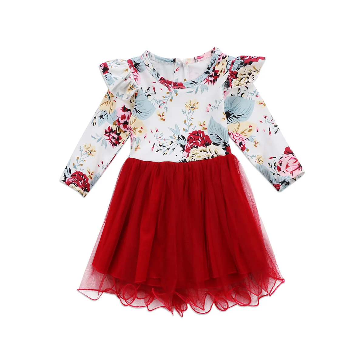 Citgeett/кружевные платья пачки из тюля с цветочным принтом и длинными рукавами для