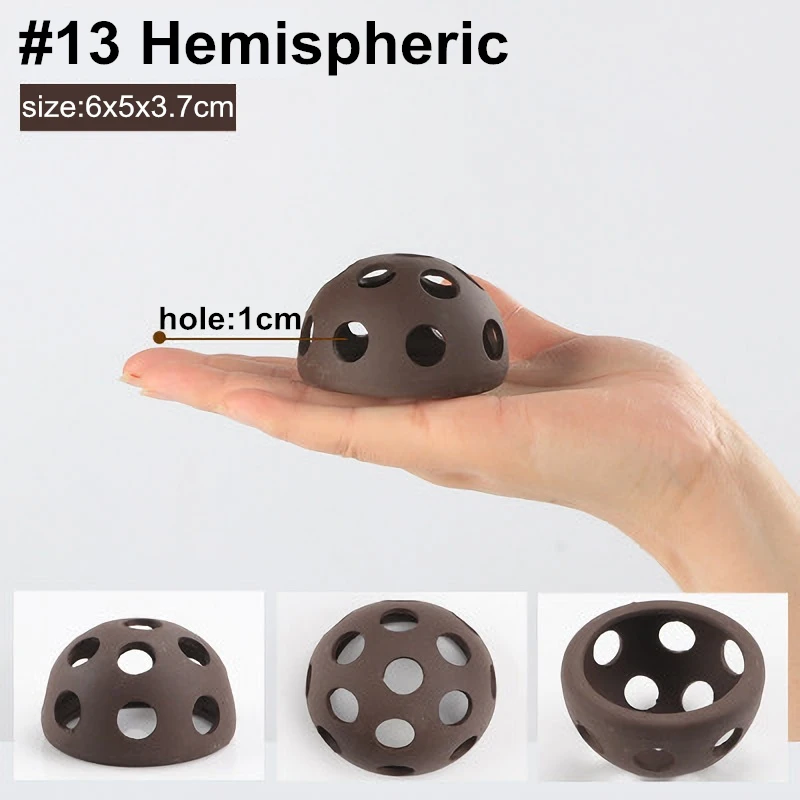 1pcs Ceramics Shrimp Aquarium House Shelter Decoration Fish Tank Hiding Cave for Small Shrimp Fish Aquarium Grass Moss Carrier - Цвет: 13