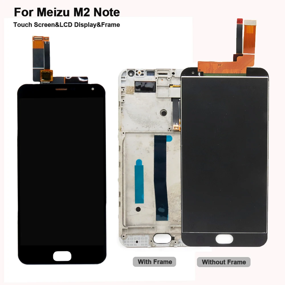 ЖК дисплей и дигитайзер для Meizu M2 Note сенсорного экрана с рамкой в сборе детали