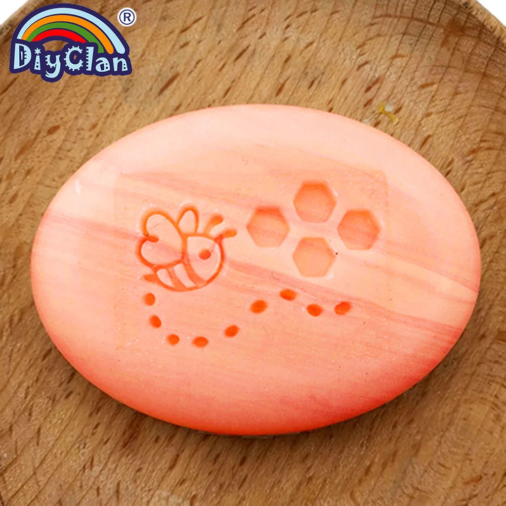 Ручная работа пчела мыло штамп соты натуральные органические марки прозрачное