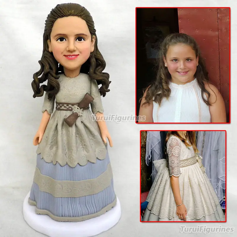 Custom girl Figurines with beautiful dress birthday wedding cake topper Bride and groom personalized mini statue bobblehead doll | Дом и сад