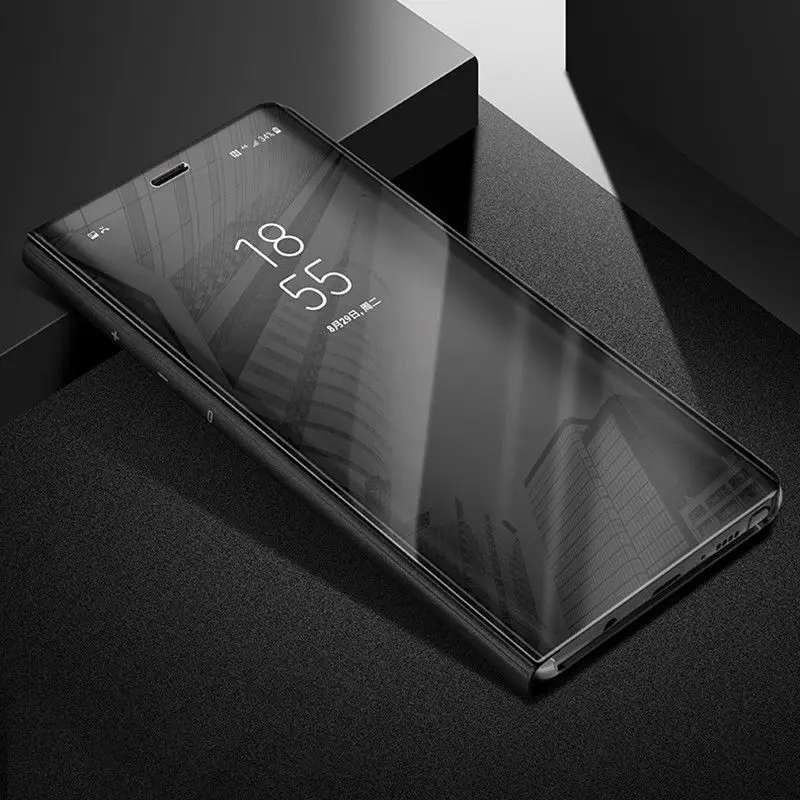 Для samsung Galaxy Note 8 S7 S6 край S8 S9 плюс A5 A7 A8 J3 J5 J7 роскошный кожаный чехол-книжка с подставкой Clear View умный зеркальный чехол для телефона