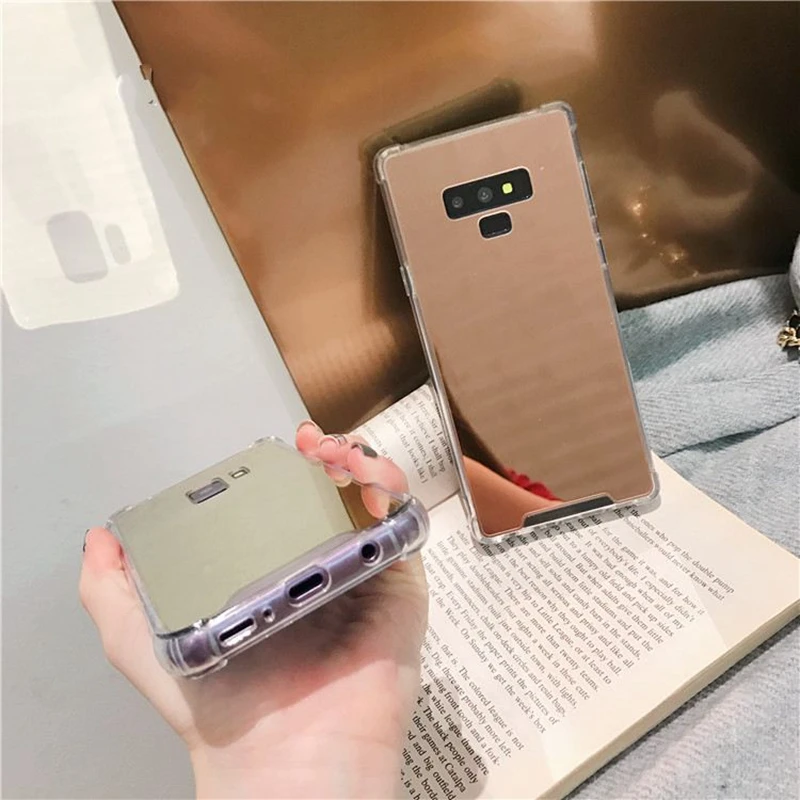 Противоударный чехол с зеркалом для макияжа Samsung Galaxy s10 s8 s9 plus note 9 8 мягкий