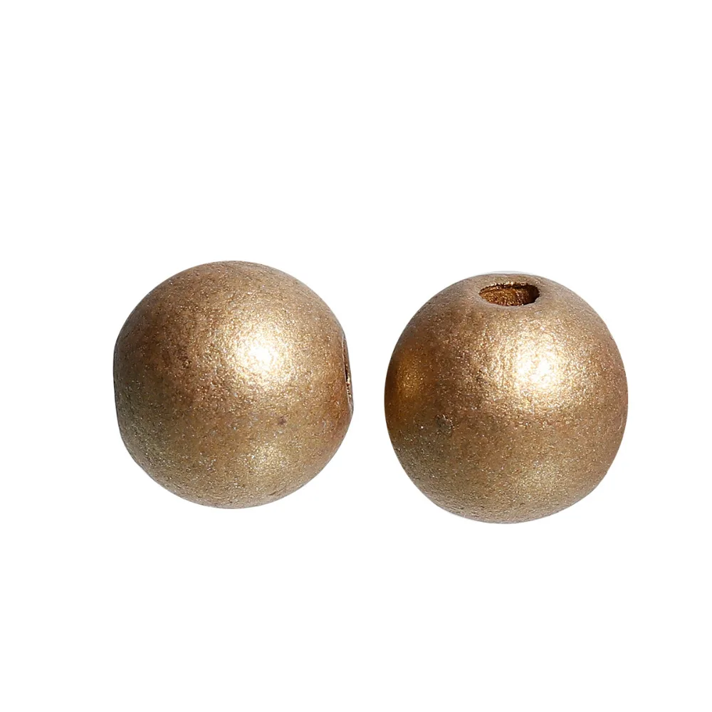 DoreenBeads круглые золотые деревянные разделительные шарики Hinoki DIY детали диаметр 15