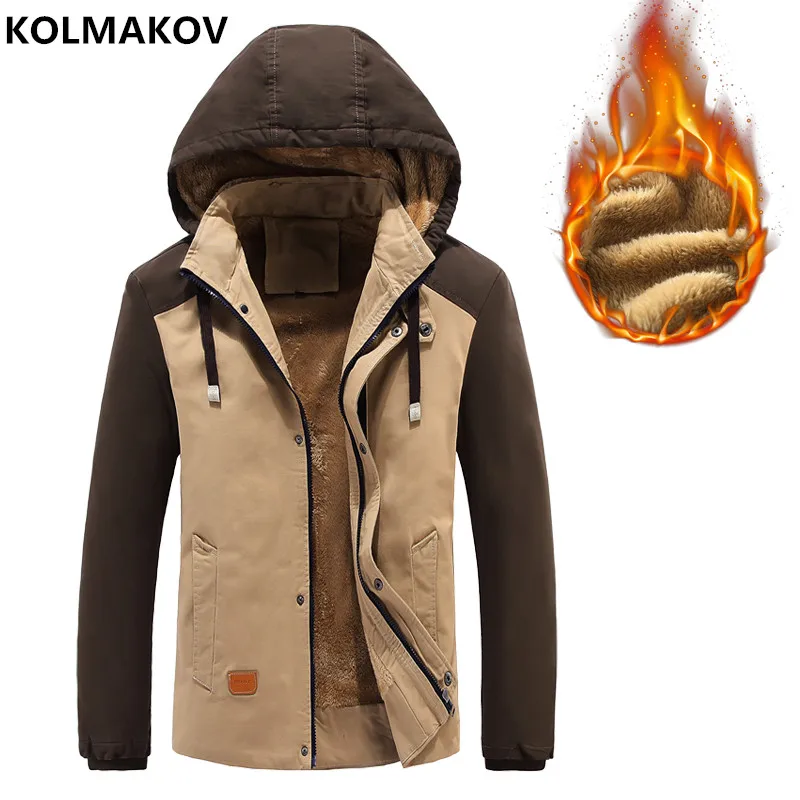 Новинка 2019 стильное зимнее хлопковое пальто Мужская меховая толстовка куртки