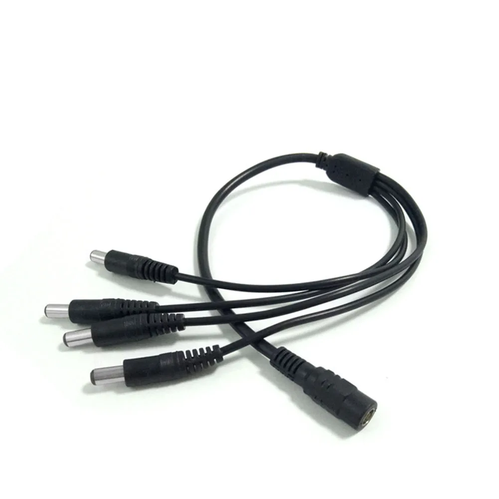 1 Female to 4 Male 4 Channel Splitter Power Cable for CCTV Security Camera DVR