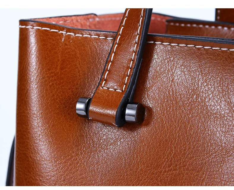 

Brand Genuine Leather Handbag Casual Handle Pack Women's Cross Body Messenger Bags Female Totes Shoulder Bag Ladies Cow C1114
