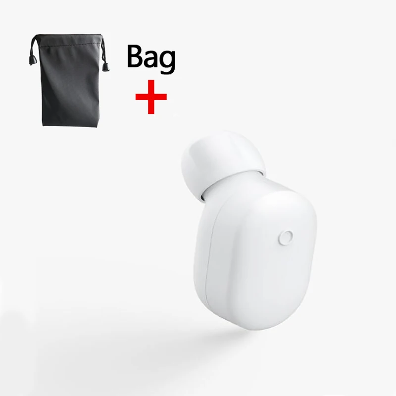 Оригинальные наушники Xiaomi Bluetooth 4,1, мини Спортивные Беспроводные наушники, водонепроницаемая гарнитура с микрофоном, наушники в ухо, поршневые наушники - Цвет: White Add Bag