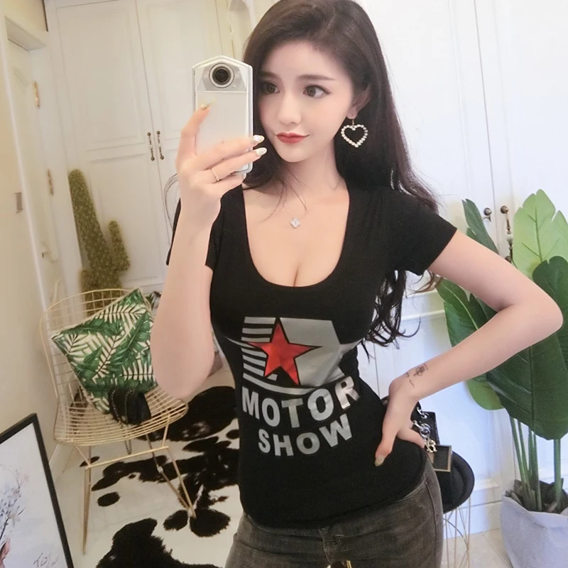 Сексуальные Клубные топы женские летние белые черные базовые футболки с