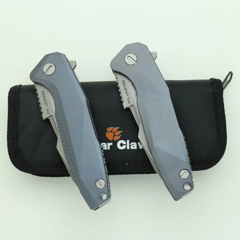 LEOPARD FLIEGEN geometrie S35VN Klinge Titan Griffe Флип складной мессер Открытый Отдых EDC Werkzeuge Jagd Wandern