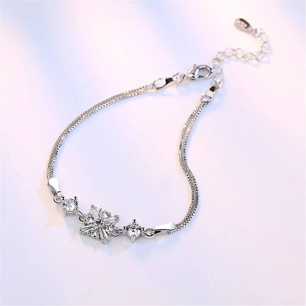 Женские серебряные браслеты с цепочкой и звеньями 16 + 3 см|brand luxury bracelet|luxury braceletluxury
