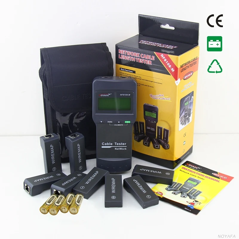 NF-8108M Многофункциональный Cat5 RJ45 сетевой тестер кабеля телефона LAN измеритель 8 шт.