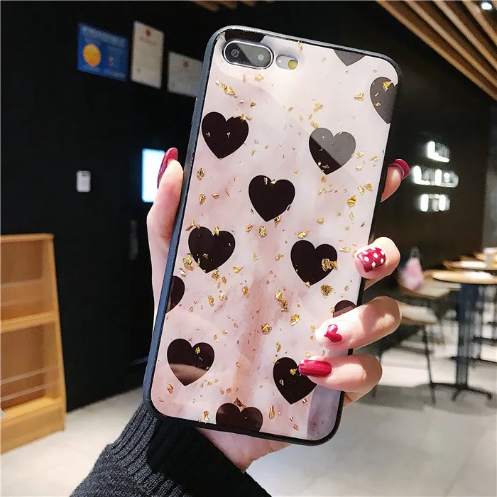 Роскошный золотой фольгой love чехол для samsung Galaxy S9 S8 плюс крышка для samsung Note 8 S9 note 9 10 чехол s10 плюс s10e J4 J6 J8 - Цвет: 1
