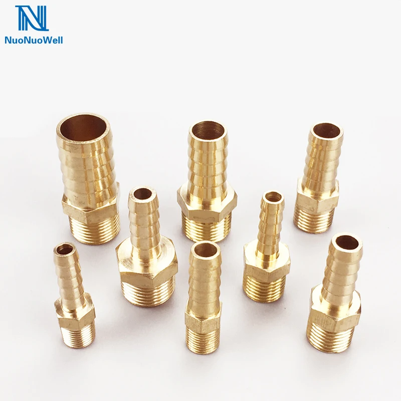 

NuoNuoWell 3/8" BSP Male Thread X 6 8 10 12 14MM Cooper Connector Pipe Tubing Brass Fittings 2PCS-PACK